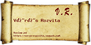 Vörös Rozvita névjegykártya